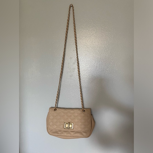 Aldo Double Gold Chain Strap Quilted Crossbody/Shoulder Bag - Picture 4 of 6